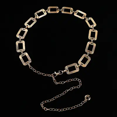 Gold Square Chain Waist Belt for Women