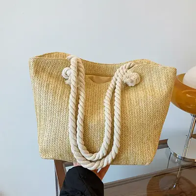 Straw Tote Bag Large Capacity Women Shoulder Tote