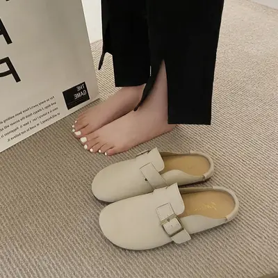 Women's Retro Half Slippers Summer Mules Non-Slip