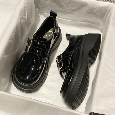 Women Leather Commuter Loafers with Thick Sole