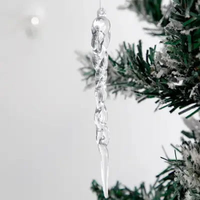 Transparent Crystal Icicle Hanging Decor for Christmas Tree