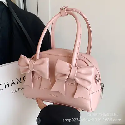 Red Bow Shoulder Bag for Women 2026