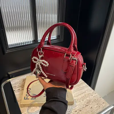 Silver Korean Style Textured Shoulder Bag for Women