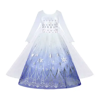 Elsa Princess Dress Elsa Floral Dress Snowflake Girl Stage Costume Halloween Dress Costume Frozen