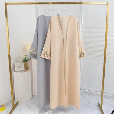 Cross-Border Foreign Trade Embroidered Cardigan with Long Sleeves and Embroidered Robes