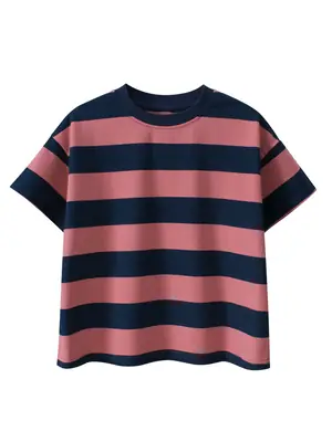 Kids Striped T-Shirt Blue Black Large
