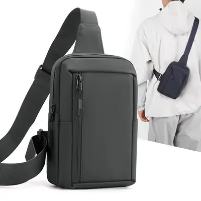 New Men's Shoulder Bag Black Mobile Phone Crossbody
