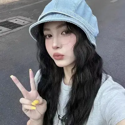 Women Blue Denim Duck Tongue Hat Spring Summer