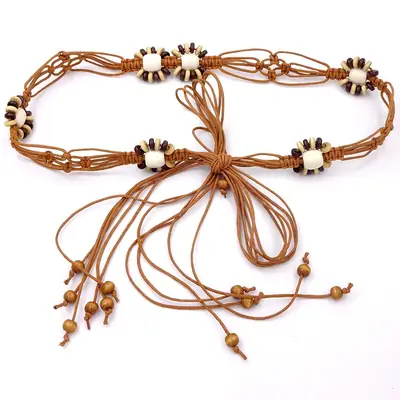 Bohemian Wooden Bead Belt for Women Ethnic Style