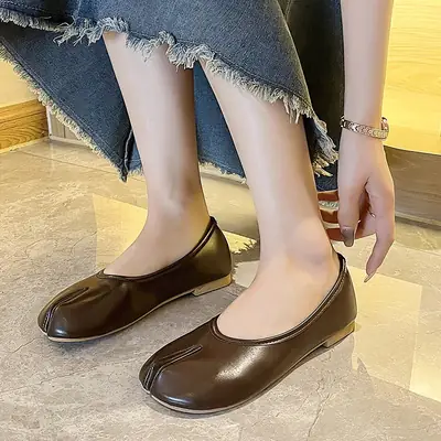 Women's Black Flat Slip-On Shoes 2024 Summer Set-toe