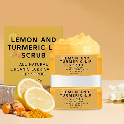 Lemon & Turmeric Lip Scrub for Dry Lips