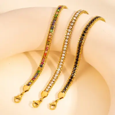 Luxury Titanium Bracelet with Micro-Inlay & Three-Layer Design