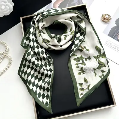 Long Silk Scarf Hair Belt Women Spring Autumn Matching Set