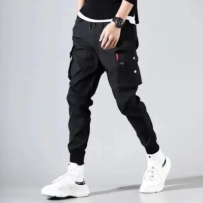 Men Black Casual Knee-Length Trousers 2024