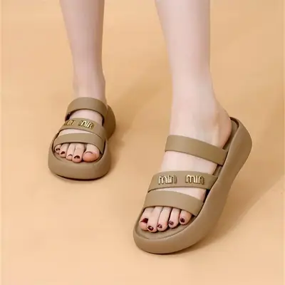 Women's Black French Roman Beach Slippers 2024
