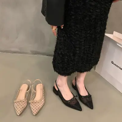 French Bow Toe Sandals Fairy Shoes 2024