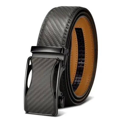 Men's Black Carbon Fiber Belt with Automatic Buckle