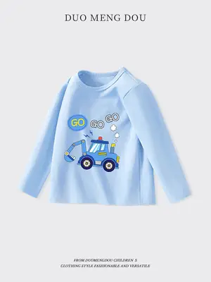 Duomengdou Kids Boys Cotton Long Sleeve T-Shirt White