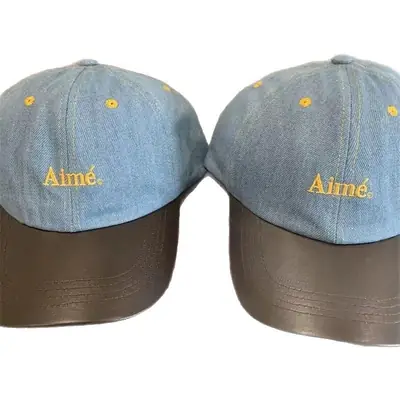 American Denim Cap with Letter Embroidery Large Head