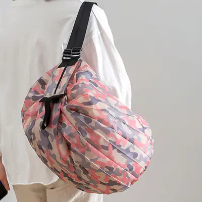 Japanese Camo Folding Shopping Bag Extra Large Single Shoulder