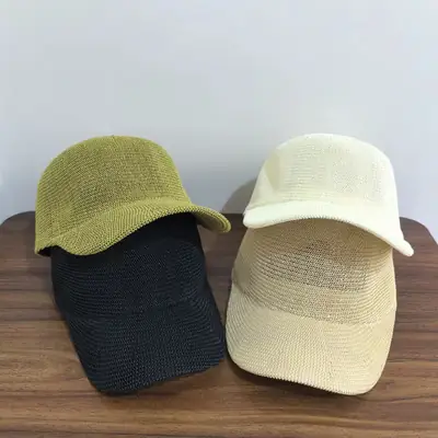 Men Women Sunscreen Cap Straw White Black