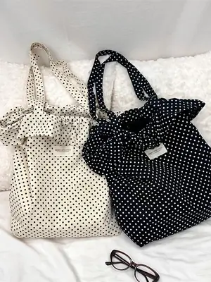 Women's Korean Ins Polka Dot Lace Bag Large Capacity Tote