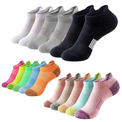 Summer Mesh Sports Ear-Lifting Boat Socks for Women Large Size Sweat-Absorbent Socks Deodorant Breathable Men's Socks Color-Blocked Stripesd Socks