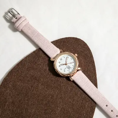 Japanese Style Women's Watch with Black Belt & Luminous Dial