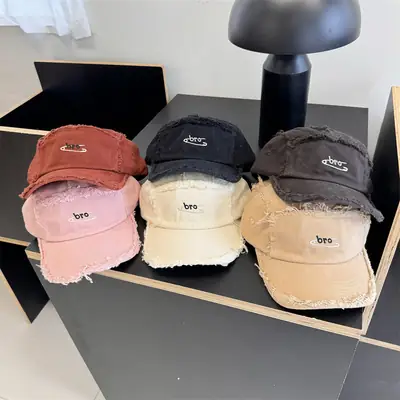 Korean Style Ruffed Cap for Men Women Beige