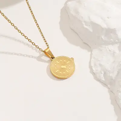 18K Gold Plated Pendant Necklace for Women Daily Wear