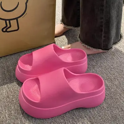 Black Korean Style Thick Sandals for Women