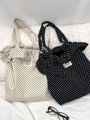Black Polka Dot Women's Shoulder Bag Large Capacity