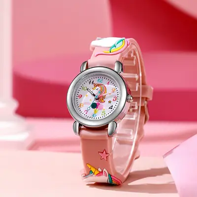 Children's Unicorn Watch Pink Jelly Silicone Quartz