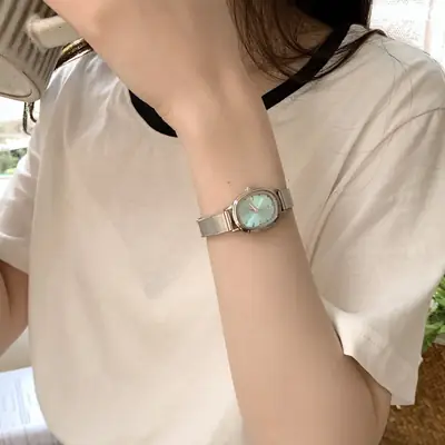 Retro Exquisite Watch for Female Students, Compact, Simple, Accessible Luxury Ins Niche Pointer Type Oval Women's Watch
