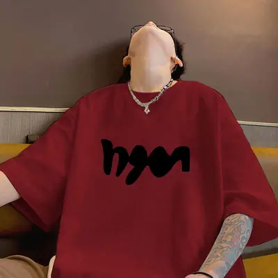American Style Red T-Shirt with Black Graphic