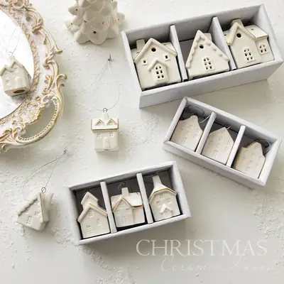 Christmas Ceramic House Decor Set for Home