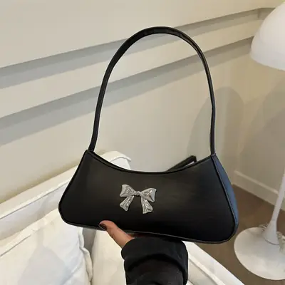 Silver Bow Crossbody Bag for Women 2024