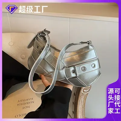 2024 Women's Crossbody Bag with White Leather Strap