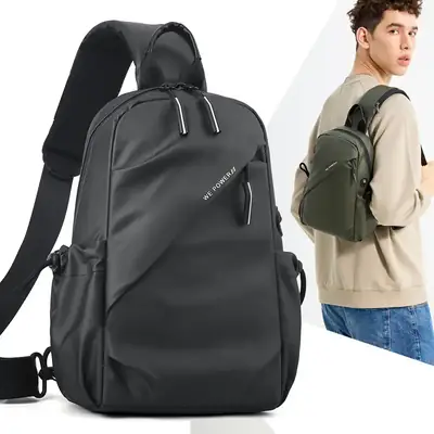 Men's Water Repellent Crossbody Backpack Green