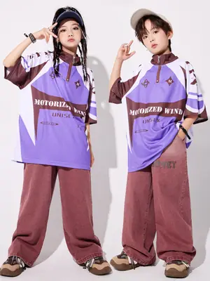 Boys Hip-hop Cool Pants Purple Brown Loose Summer