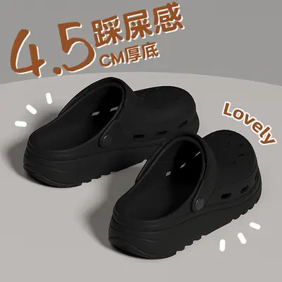 Women Black Croc Sandals Summer 2024