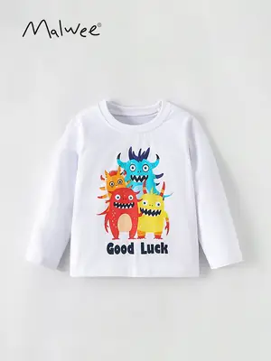 Mawlee Boys Long Sleeve T-Shirt Good Luck Dragon Print