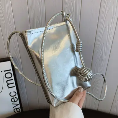 Silver Holographic Crossbody Phone Bag for Women