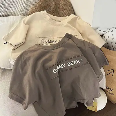 Girls Cotton Short Sleeve T-Shirt Gummy Bear Design