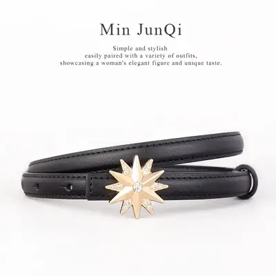 2025 Decorative Star Belt for Women Brown Black
