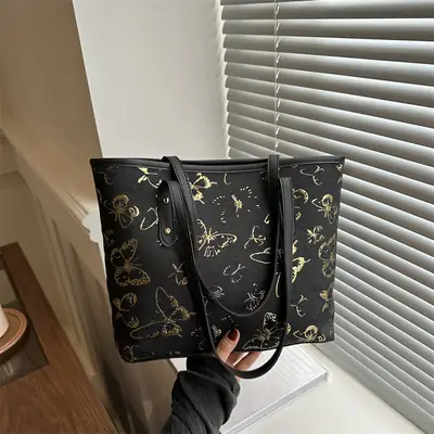 Women Butterfly Printed Large Capacity Shoulder Bag 2024