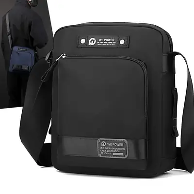 Men's Blue Crossbody Bag with 360° Rotation
