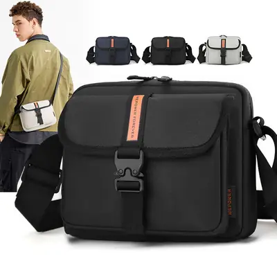 Men's Black Crossbody Sports Bag with Adjustable Strap