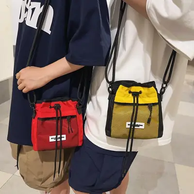 Black Anti-Splash Drawstring Mobile Phone Bag