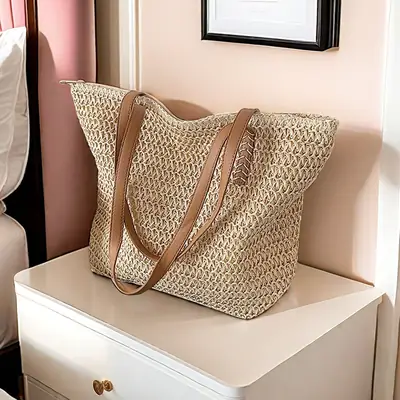 Casual French Style Woven Mori Handbag 2024 Summer